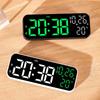 Versatile LED Alarm Clock with Temperature and Humidity Display Durable 12/24 Hour Format and 3 Adjustable Brightness