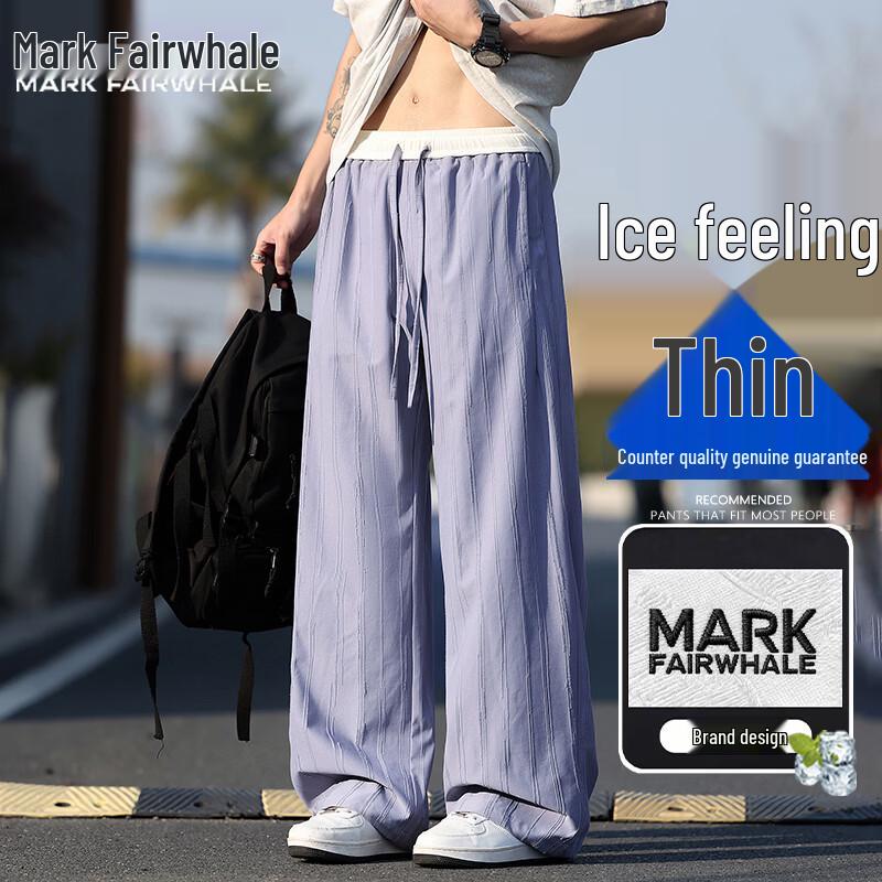 Мужские летние охлаждающие полосатые прямые брюки Mark Fairwhale XL фиолетовый