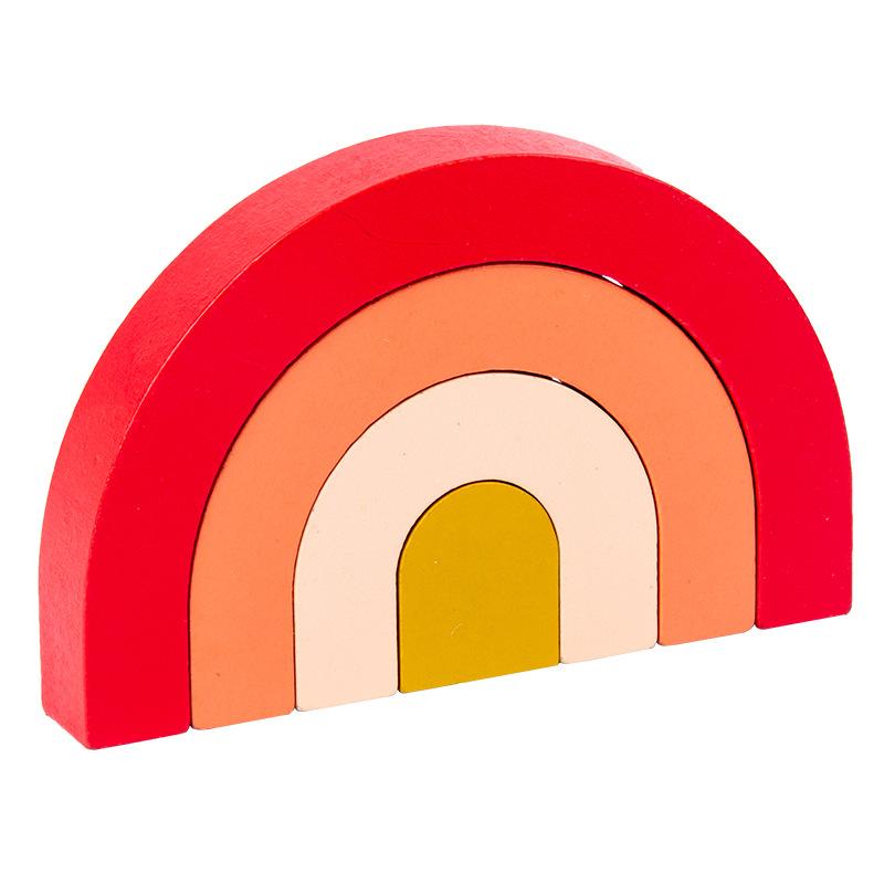 

Полукруглые штабелируемые игрушки, игра, деревянный Радужный штабелер, набор деревянных строительных блоков Grimms, детская головоломка для дошкольников, Монтессори, открытая игрушка 14*8.8*2cm