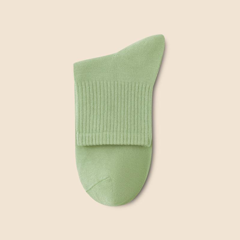 Pure Cotton Women's Mid-calf Socks for Autumn and Winter, All-cotton Boneless Sweat-absorbing Sports Cotton Socks for Women In Autumn