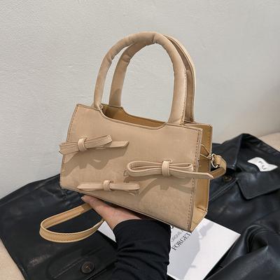 Fashion Foreign Style Women'S Gentle Texture Solid Color Handbag Bow Small Bag Women