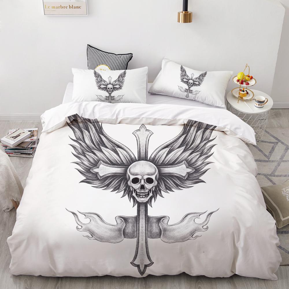 

3D Duvet Cover Set Custom,Bedding Sets USA/AU/Europe/Queen/King,Quilt/Blanket Cover Set,bedclothes Witch Skull,drop ship 135x200cm 3pcs