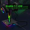 RGB Gaming Headphone Stand Eb01-b Headset Stand Dual USB Port Touch Control Strip Light Gaming Headset Holder Earphone
