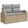Sofa Set 8 Pieces Beige and Light Gray Poly Rattan and Steel