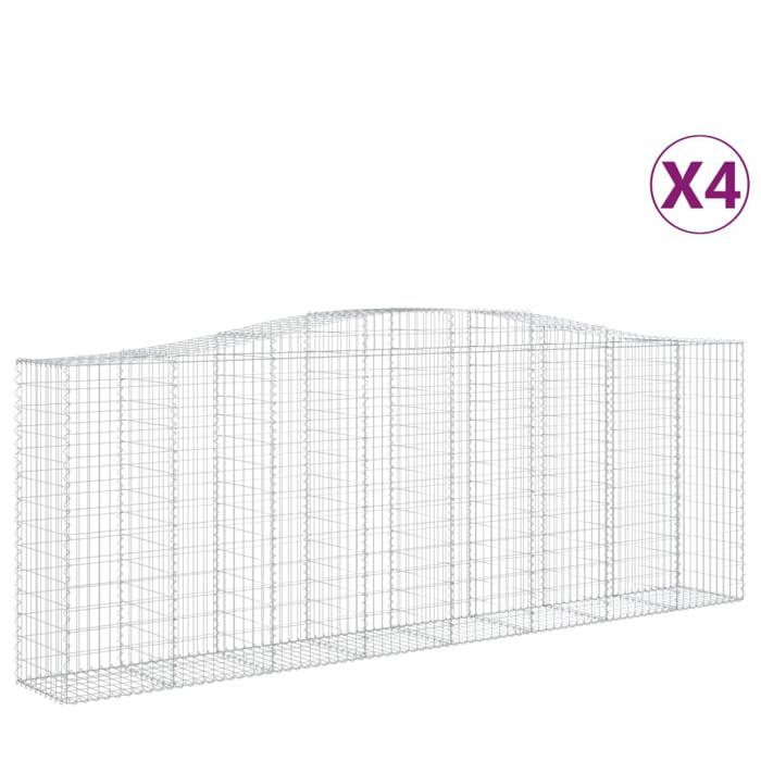 VidaXL 4x Arched Gabion Baskets Arched Gabion Cages Gabion Walls Garden Fences Terrace Outdoor 3145984
