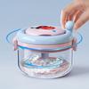 Portable Denture Cleaning Box Featuring Mirror Compartment Hand Cranked Retainer Organizers