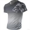 T-shirts for men fitness sportswear Summer Vintage Men's 3d Printed Quick-Drying Gradient T-shirt Animal Wolf Short Sleeve