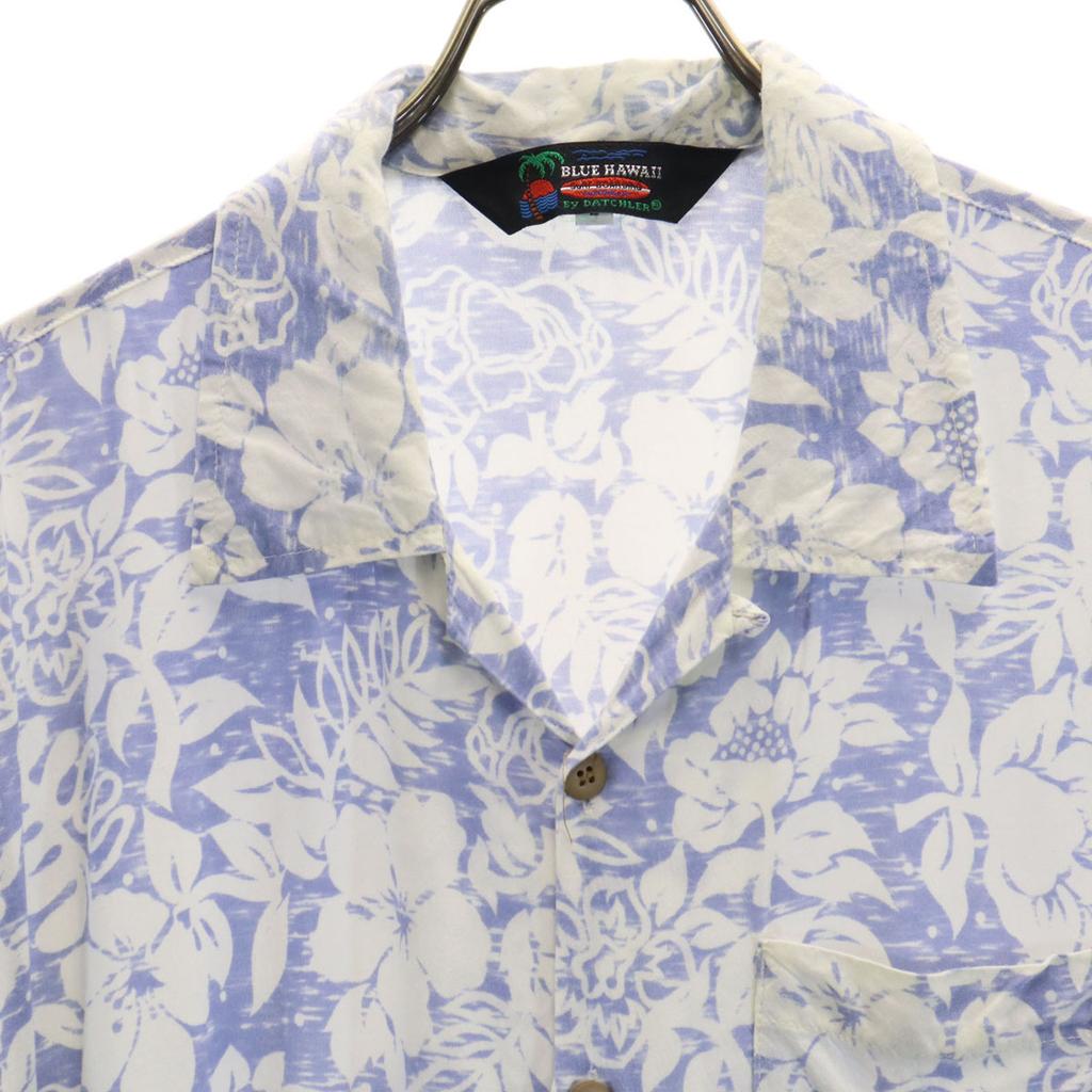 BLUE HAWAII Short Sleeve Open Collar Aloha Shirt L Blue Men's Used