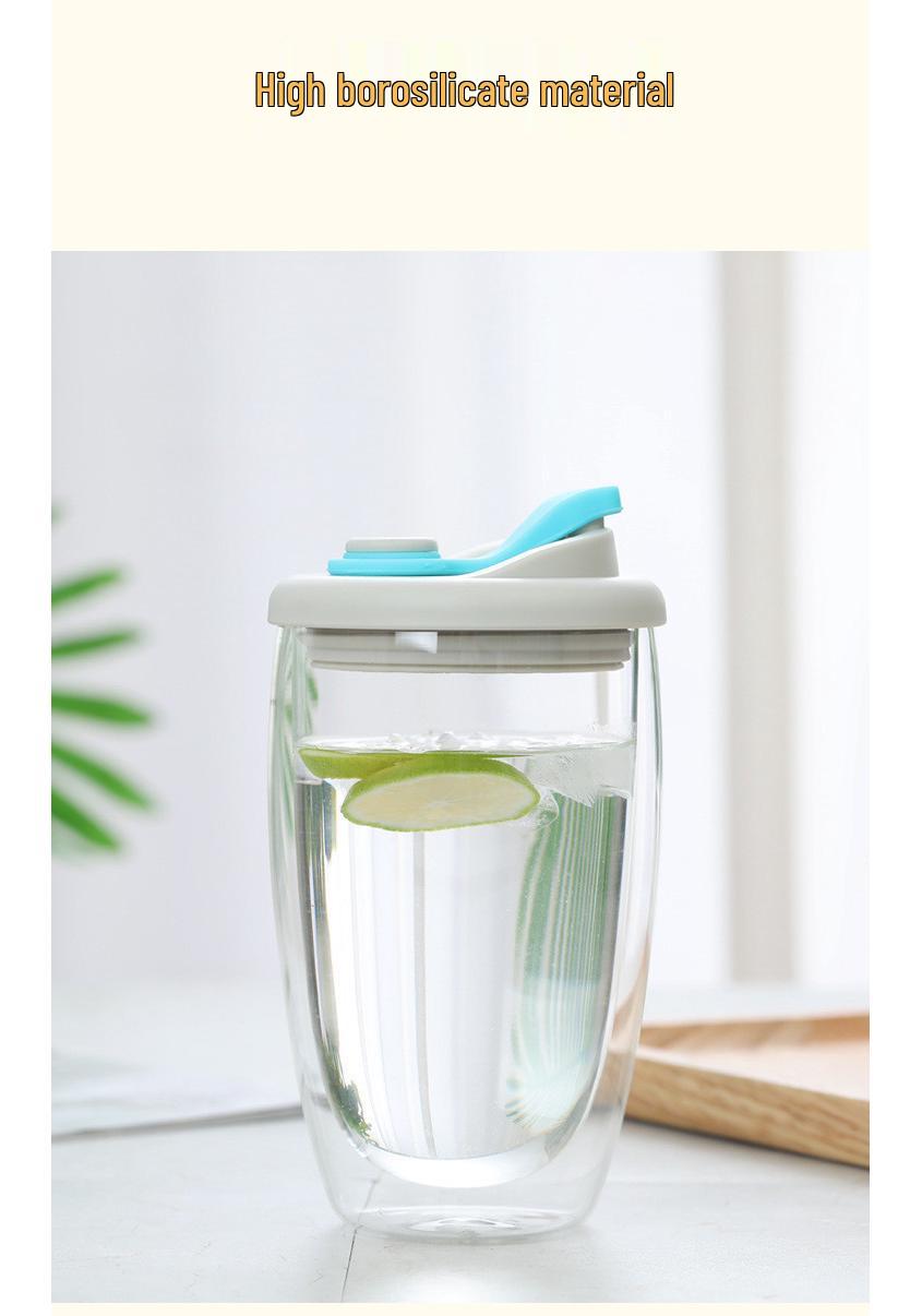 

Double-Walled Egg-Shaped Glass Cup with Lid and Handle – Heat-Insulating, High Borosilicate, Ideal for Coffee and Travel. Perfect Gift! 250 ml