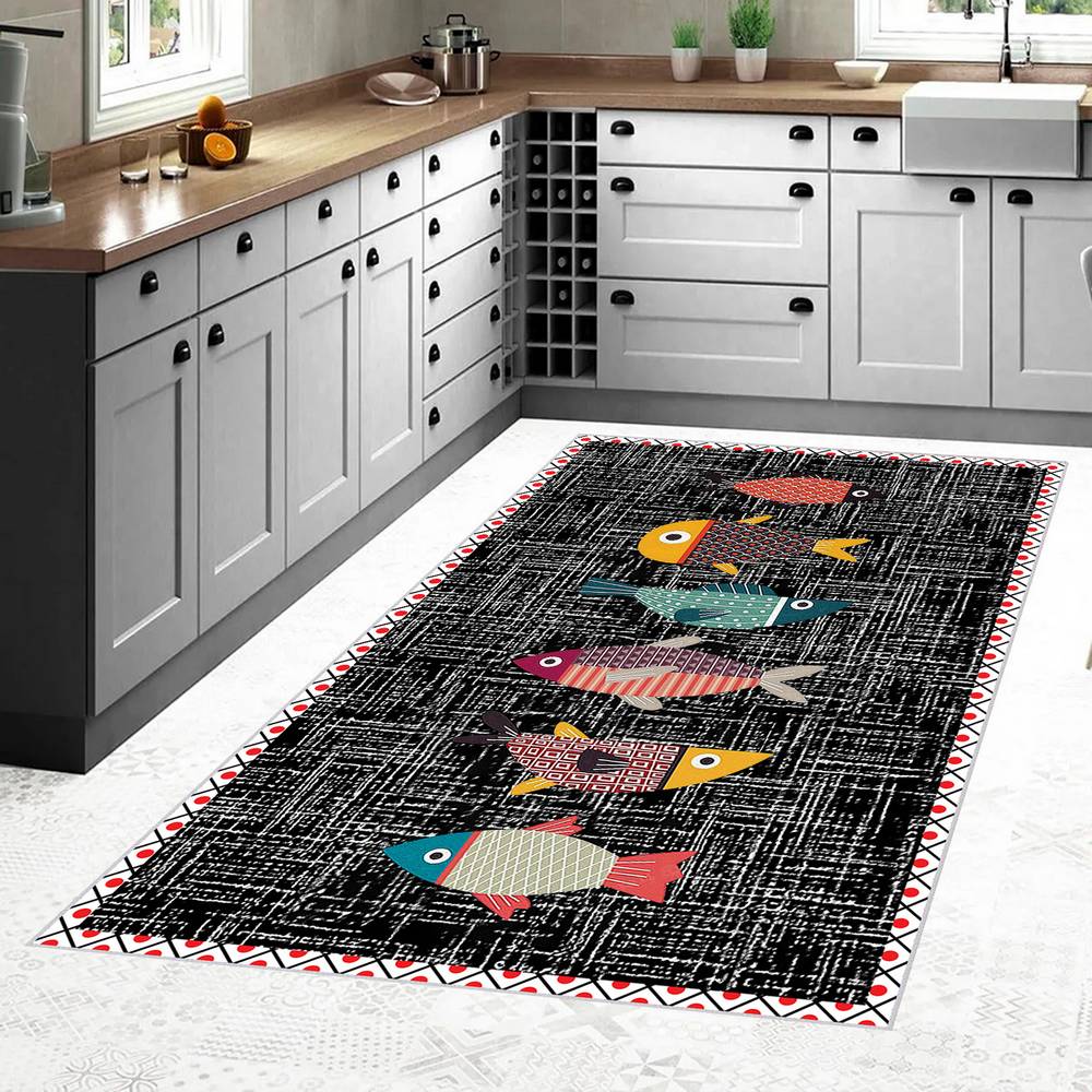 

Моющийся ковер с принтом Rovigo Home RGHM2110-SM202 80X150 чёрный