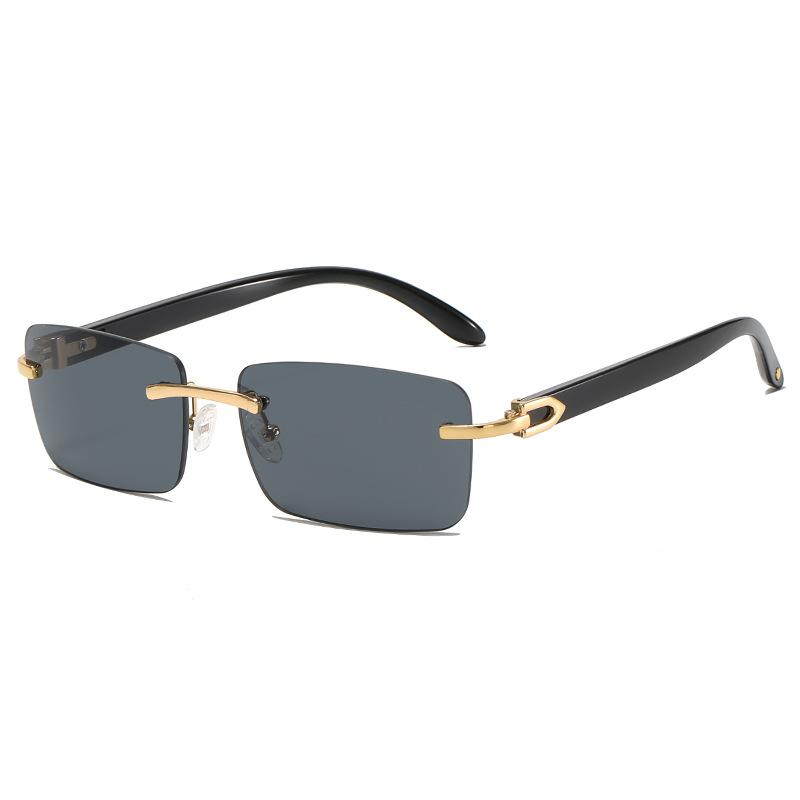 

New square rimless sunglasses Fashion cut edge men s glasses Jelly coloured women s sunglasses Fashion clothing Street beat
