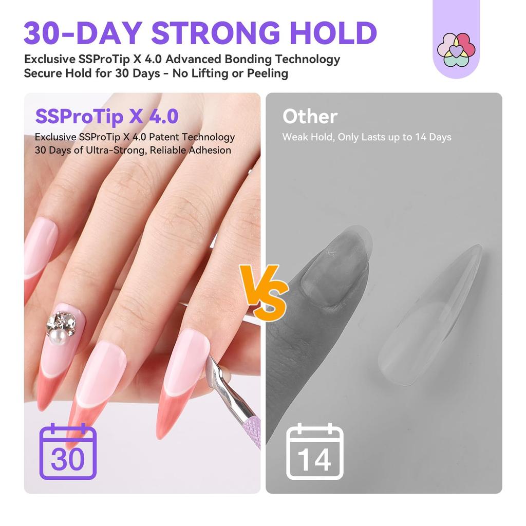 SAVILAND Pro Nail Glue Gel Nail Remover Lasting Solid Nail Glue Gel with UV Nail 20g Gel Nail 3ml Fast Nail Glue Remover Pen & Press-On Kit 30-Day