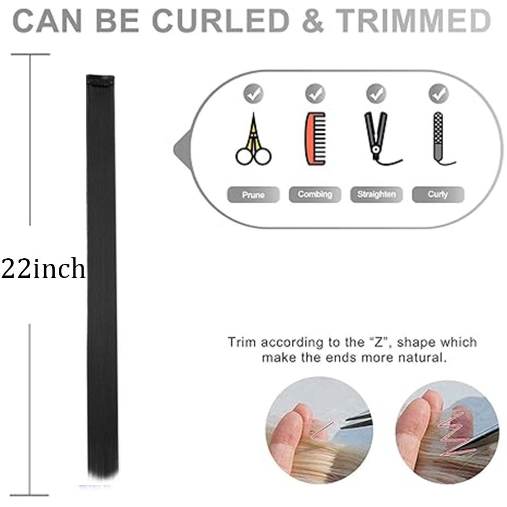 10PCS/Pack Colored Party Highlights Clip in Hair Extensions for Girls 18 Inches Omber colors Straight Hair Synthetic 2027