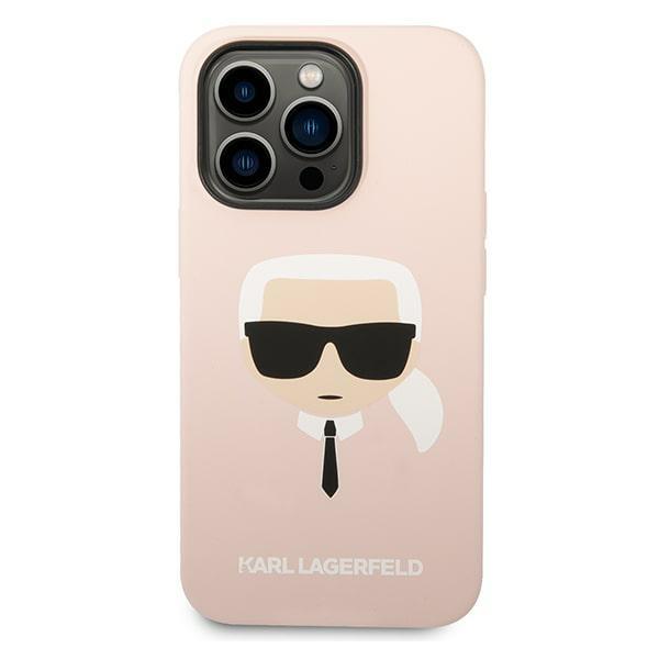 Karl Lagerfeld KLHMP14XSLKHLP iPhone 14 Pro Max 6.7" hardcase light pink/light pink Silicone Karl`s Head Magsafe
