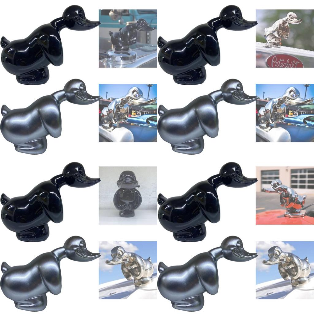 Unique Resin Savage Duck Car Ornament Angry Duck Head In Silver For Car Interior Decor