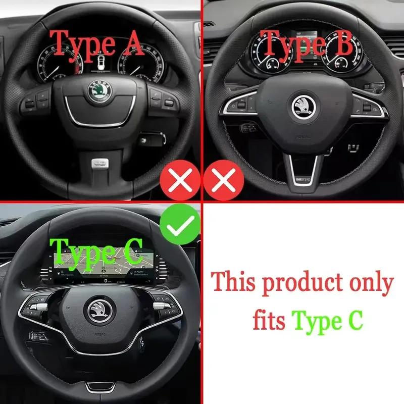 For Skoda Octavia A8 MK4 ENYAQ RS IV VRS Kodiaq Karoq 2020-2022 Car Steering Wheel Shift Paddle Extend Shifters Sticker DSG Gear