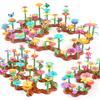 Flower Garden Building Toys Set Educational Activity Preschool Toddler Creativity Stacking Block Games For Children Gifts Idea