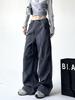 Spring & Autumn Women's Wide-Leg Pants: Elegant, Loose, Floor-Length Sports Trousers in American Style.