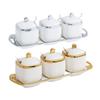 Ceramic Spice Jars Modern Pepper Seasoning Pot Box Practical Small Sugar Bowl for Restaurant Kitchen Countertop Household
