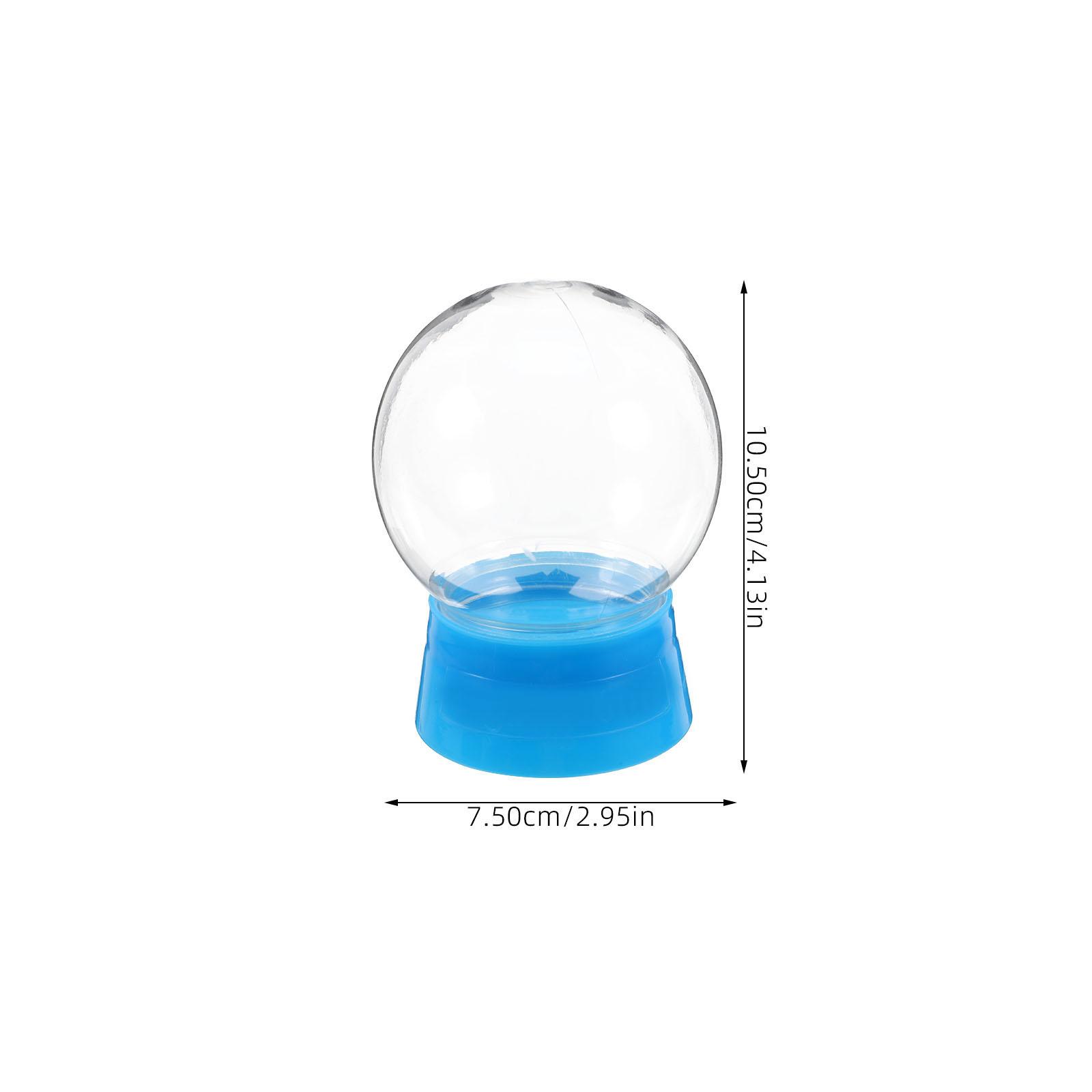 

6Pcs DIY Snow Globe Plastic Round Empty Fillable Water Globes Screw Off Cap Christmas Decorations Craft Supplies синій