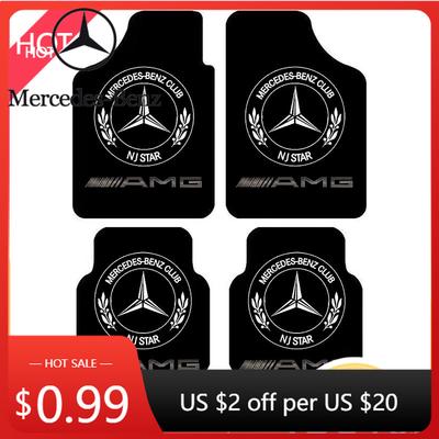 Car Sticker For Benz PU Leather Car Floor Mats Quality Waterproof Auto Foot Pad Protector Pad For Mercedes Benz W204 W203 W211 W