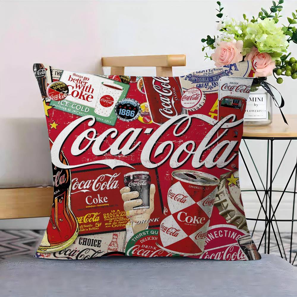 C-Coca Logo C-Colas Kissenbezug Für Schlafzimmer Zimmer Und Wohnzimmer Sofa Dekokissenbezug