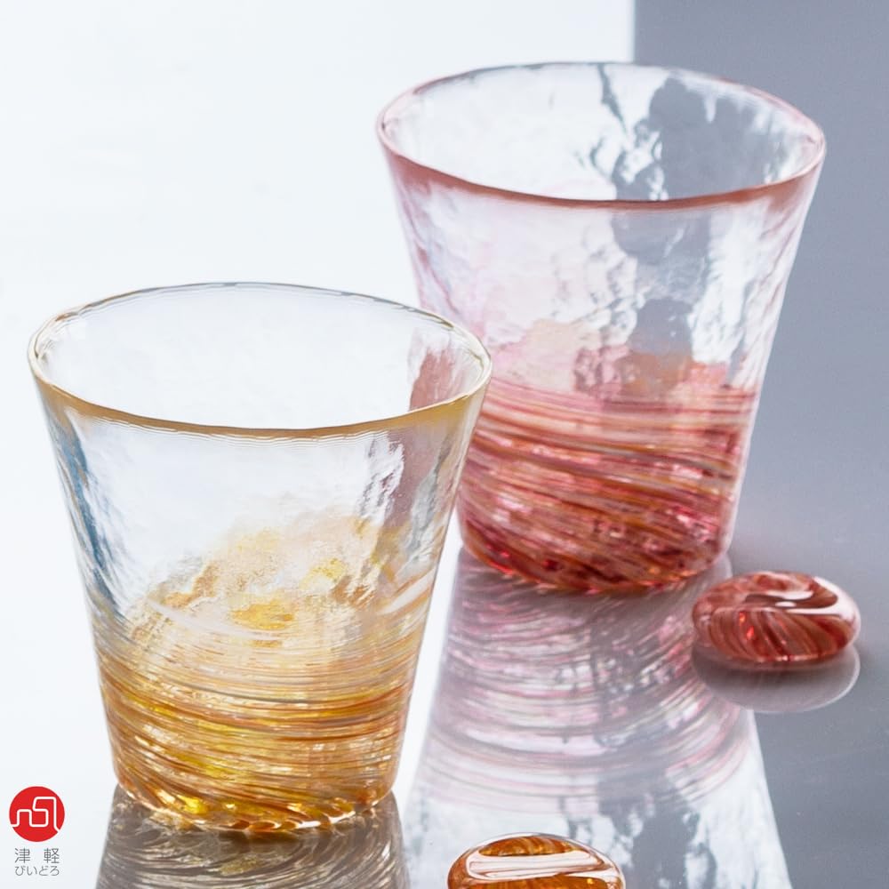 Aderia Tsugaru Glass Coral Made in Gift Highball Gift for Housewarming Small Retirement Birthday F71446 12-Color Glass, 260ml, Japan, Boxed, Glass,