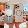For iPhone 16 Pro Max Case Gradient Sparkle TPU Phone Cover Compatible with MagSafe