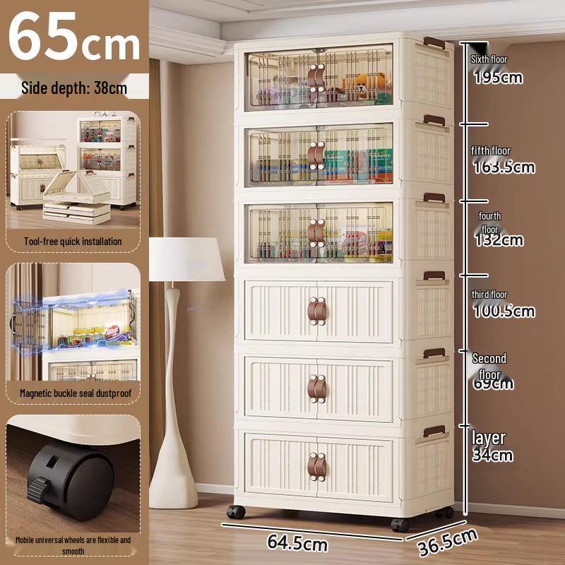 45-90 Wide Multi-layer Folding Plastic Storage Cabinet for Baby Wardrobe Organizer