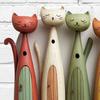 Kleurrijk Kattenpatroon Sleutelhaak Houten Sleutelhangerhouder Handige Wand Sleutelhouder Veranda Decoratie