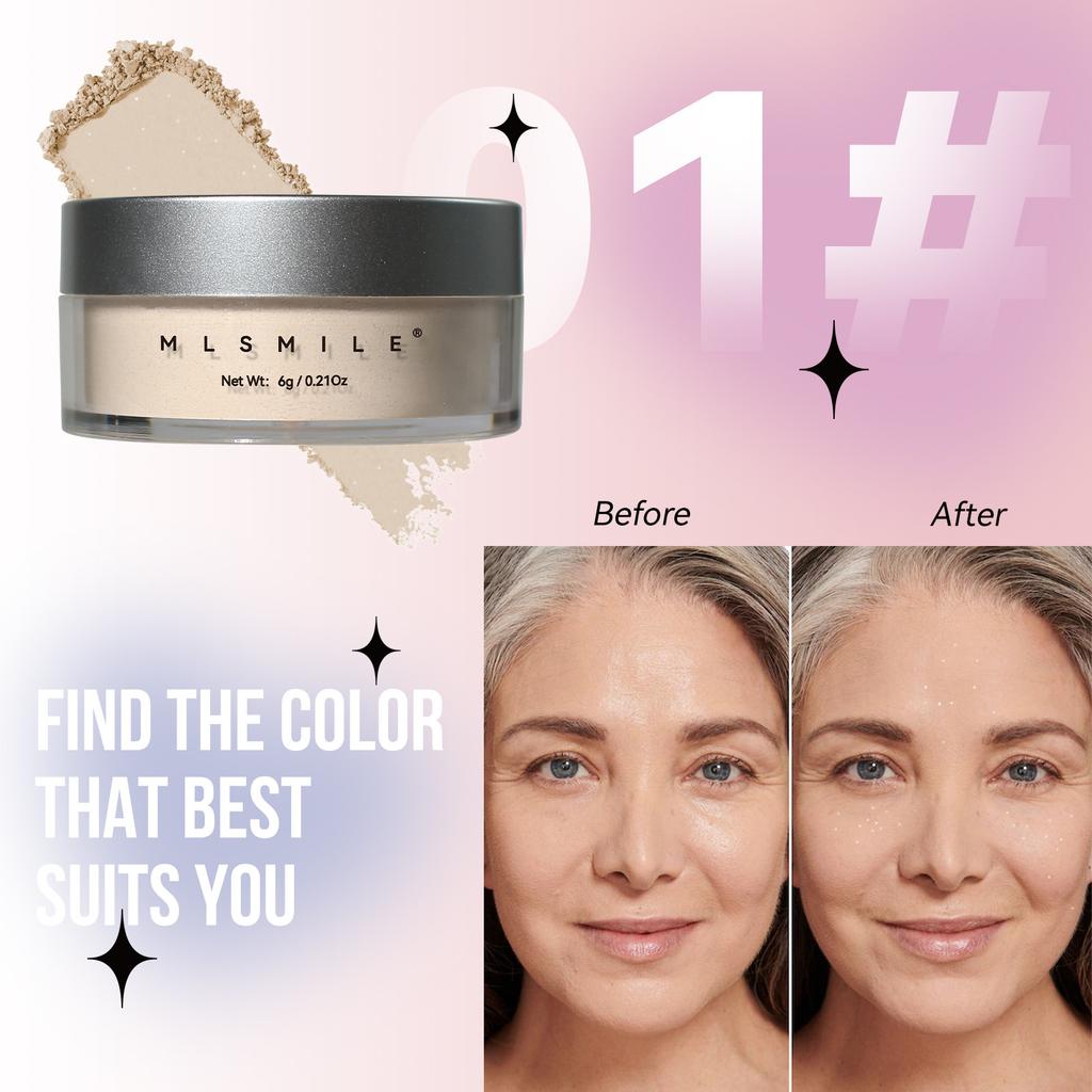 Pink Glitter Setting Powder 4 Color Long Lasting Oil Control Pearlescent Natural Face Matte Shimmer Loose Powder Makeup Cosmetic