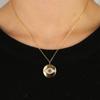 Promotion Round Coin Pendant Engraved Cz Eye Classic Simple Geometric Gold Necklace