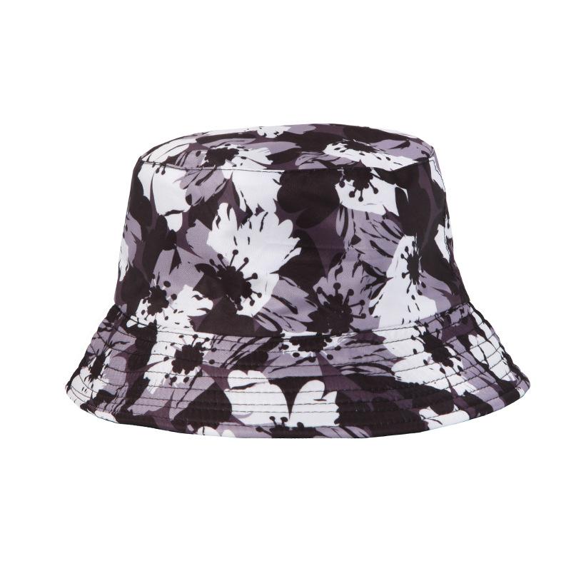 New Summer Women's Sunscreen Breathable Sun Hat Tie-dye Floral Print Bucket Hat Outdoor Sports Casual Fashion Sunshade Basin Cap