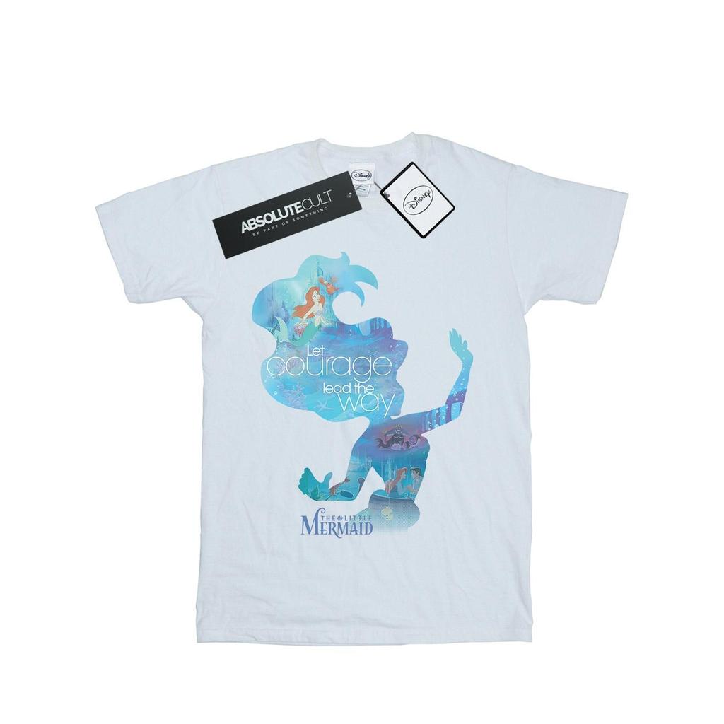 Disney Princess Womens/Ladies Ariel Filled Silhouette Cotton Boyfriend T-Shirt