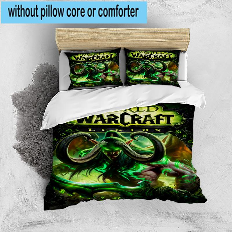 3PCS Warcraft Game 3pcs Bedding,Including 3PCS Duvet Cover And 2pcs Pillowcases Perfect for Christmas,Ideal for Bedroom, Dormitory