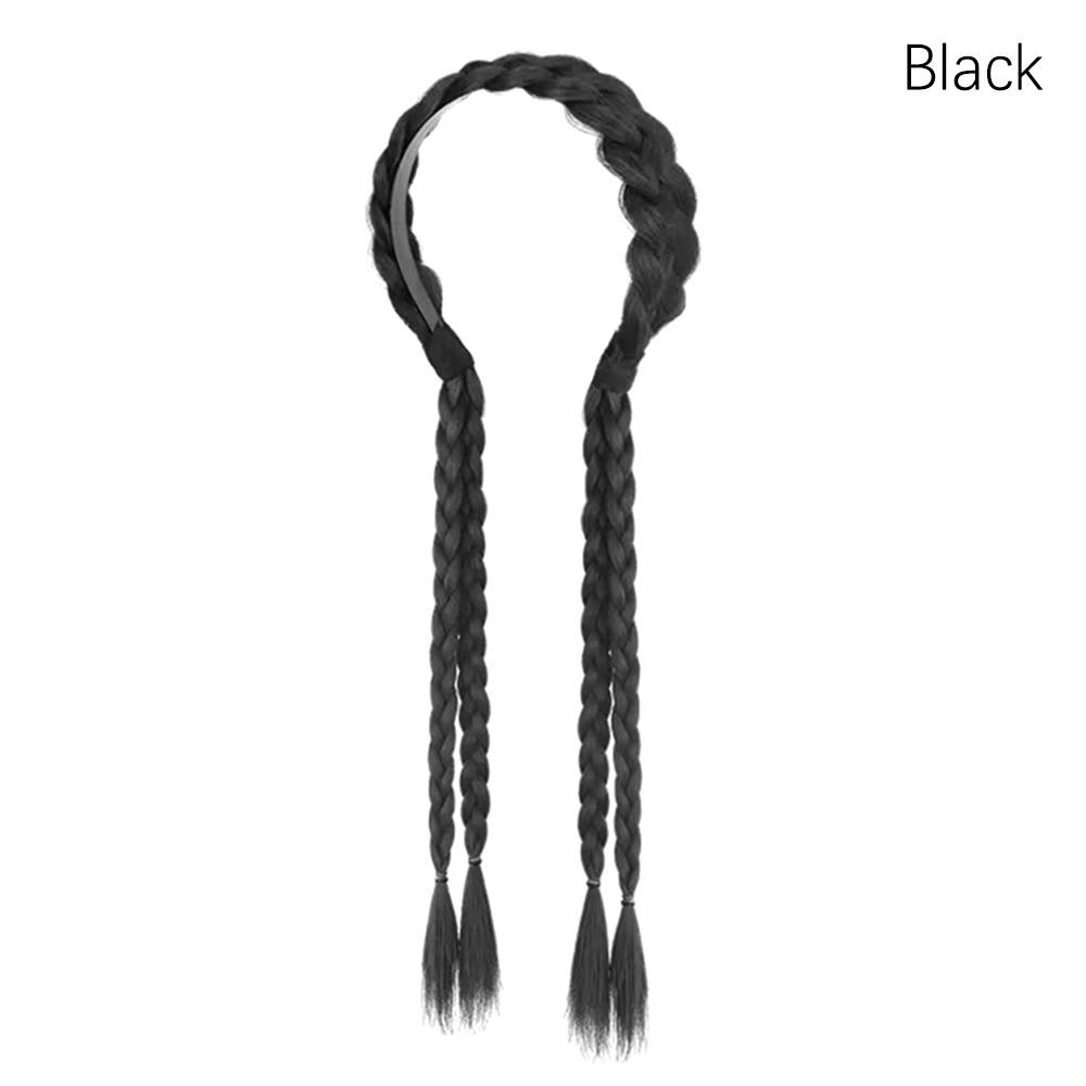 1Pcs Durable Ponytail Wig Headband Synthetic 45cm Hair Wig Piece Long Braid Women Headdress Party Styling Accessories