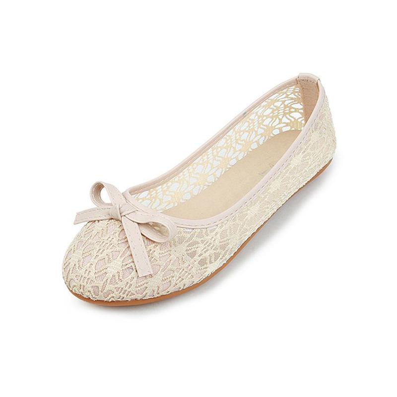 Women Flats Bow Ballet Flats Shoes Women Fashion Slip On Cut Outs Flat Women Shoes Sweet Hollow Casual Shoes Breathble Flats 5