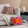 Colorful Geometric Continuous Art Cushion Cover Pillowcase Short Plush Invisible zipper Room Sofa Cushion Cover
