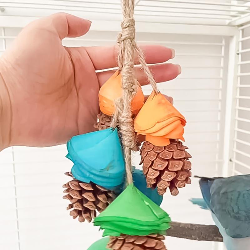 Bird Tearing Toy Birdcage Pinecone Standing Toy Small Bird Grinding Chewing Toy All Size Bird Cage Entertainment Toy