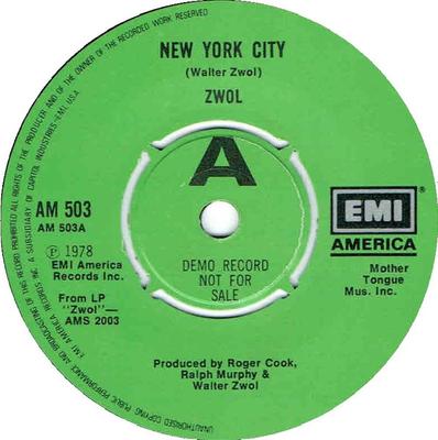 7-Zoll Schallplatte WALTER ZWOL - New York City AM503PROMO EMI America 1978 UK Rock Gebraucht