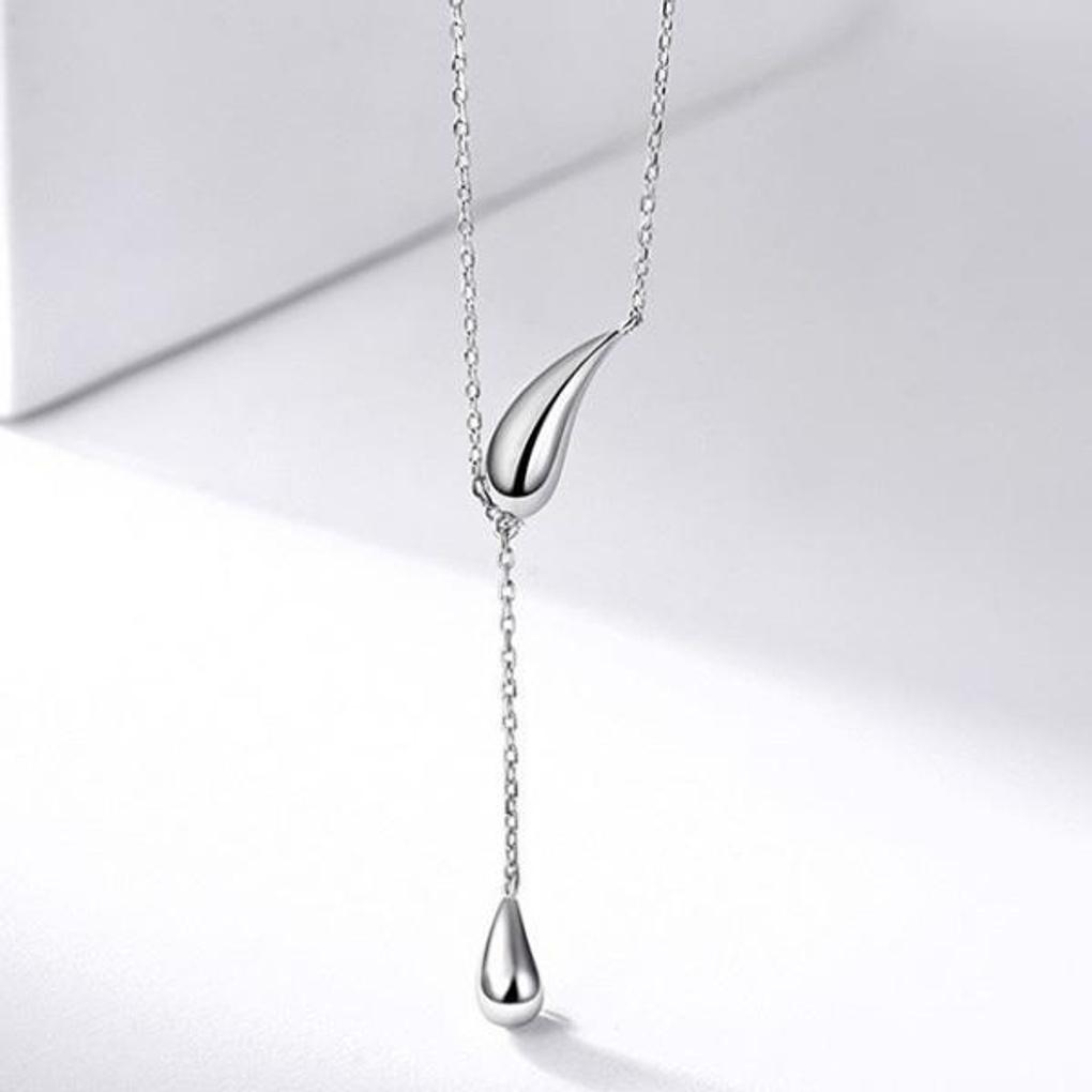 Women's Daily Cold Double Waterdrop Chain Necklace