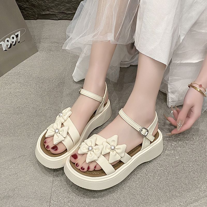 

Fashion Women s Sandals Pearl White Platform Flowers Ladies Shoes on Sale Summer 2025 Luxury Comfortable Elegant Anti Slip Hot Comfort 35