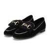 Barbara Suede Fur Gold Decoration Loafer Bbf554bk