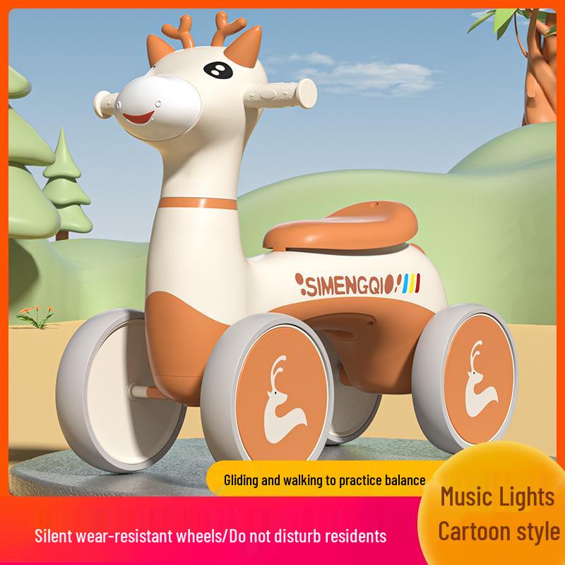 

Silent Wheels 4-Wheel Balance Scooter for Toddlers, Ages 1-3, with Music and Lights