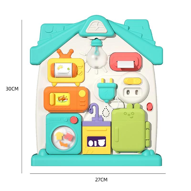 Non-Toxic Baby Sensory Busy Board Montessori Toys Music Lights Switch Multifunction Travel Play Early Educational Activities Toy For Kids