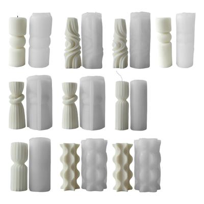 Flexible Silikonform, gestreifte, zylinderförmige Kerzenformen, duftende Aromatherapien, Herstellungsform, handgefertigte Ornamentform