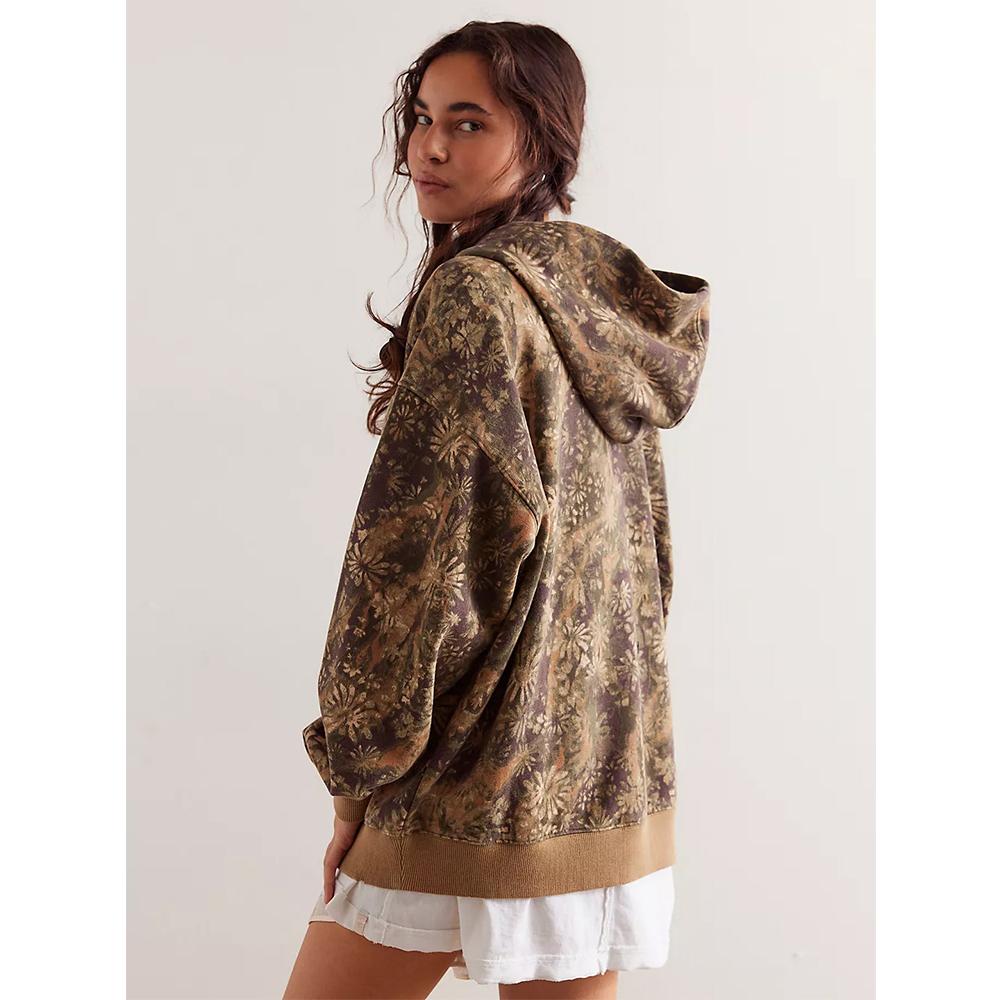 Oversized Hoodies Women Vintage Camo Cheetach Print Hoodie Pullover Trendy Graphic Hooded Sweatshirt