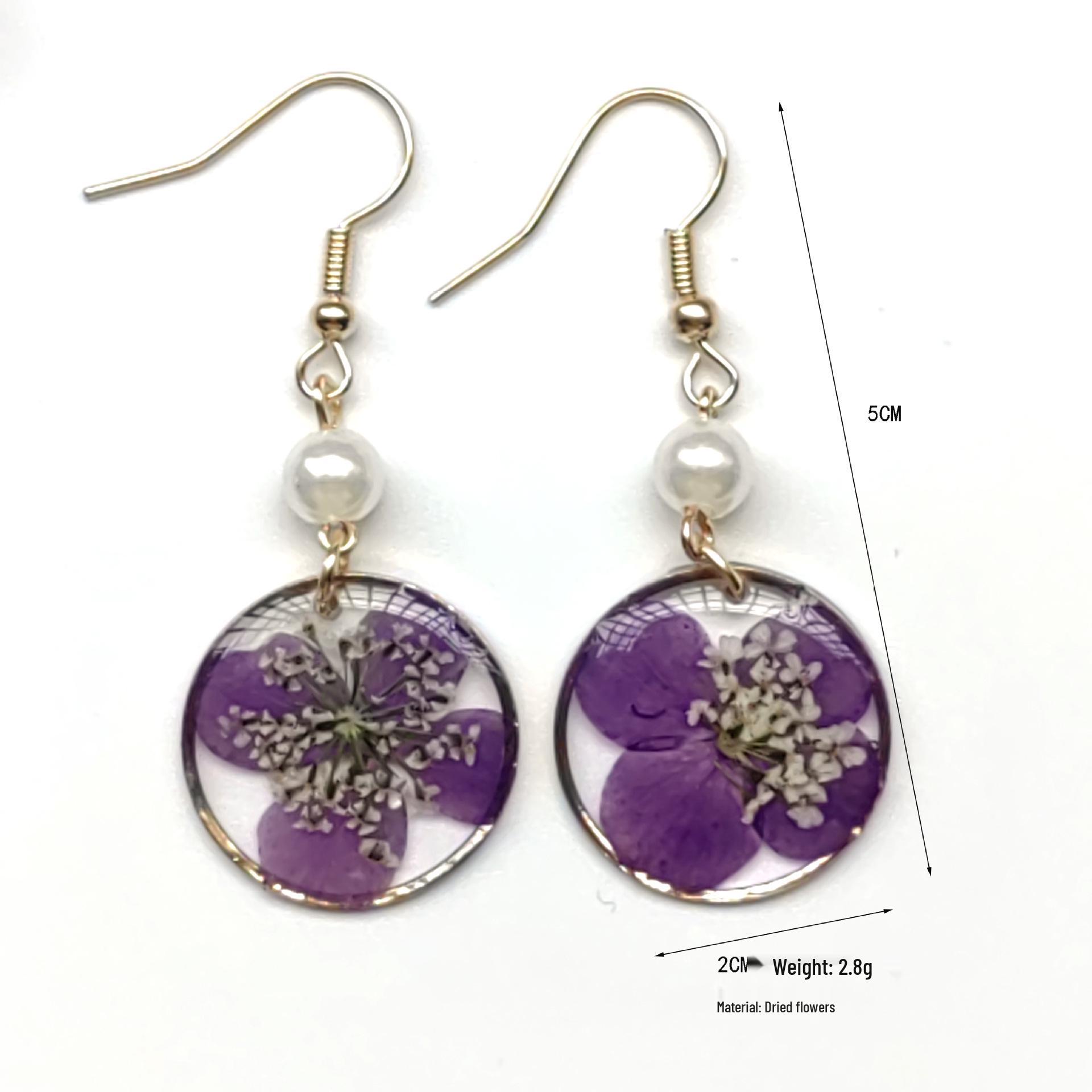 Real Flower Dried Floral Earrings - Cute Long Lasting Natural Earrings