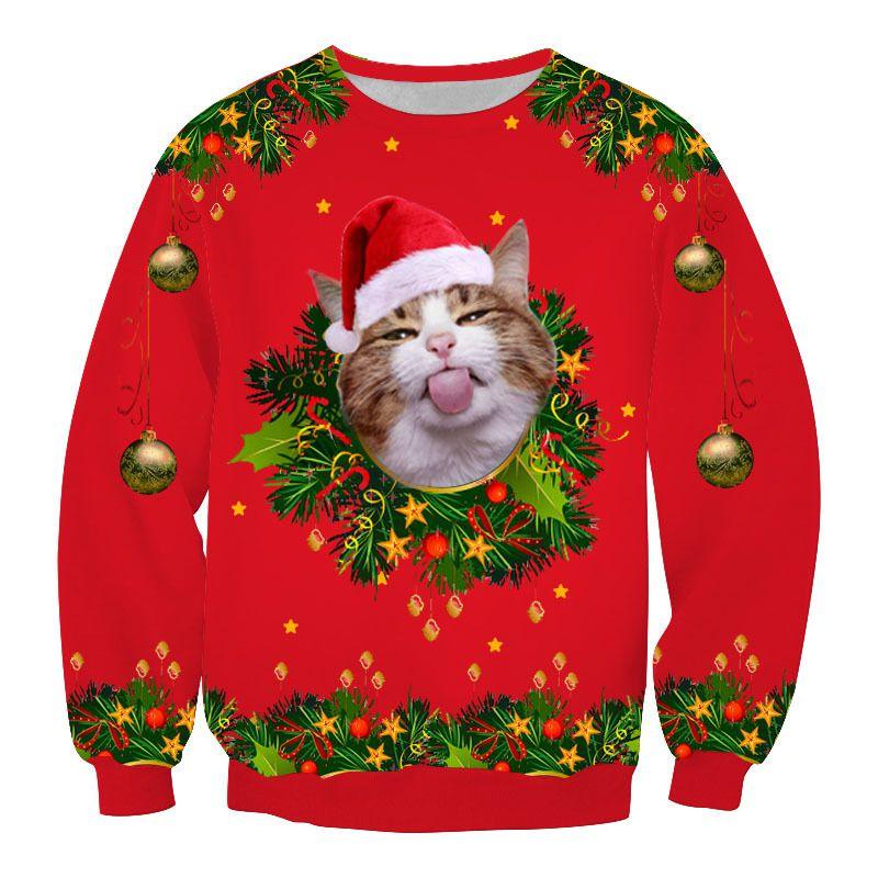 Luxuriously Soft Women Christmas Sweater Santa Claus Cat Dog Xmas Jumper Top