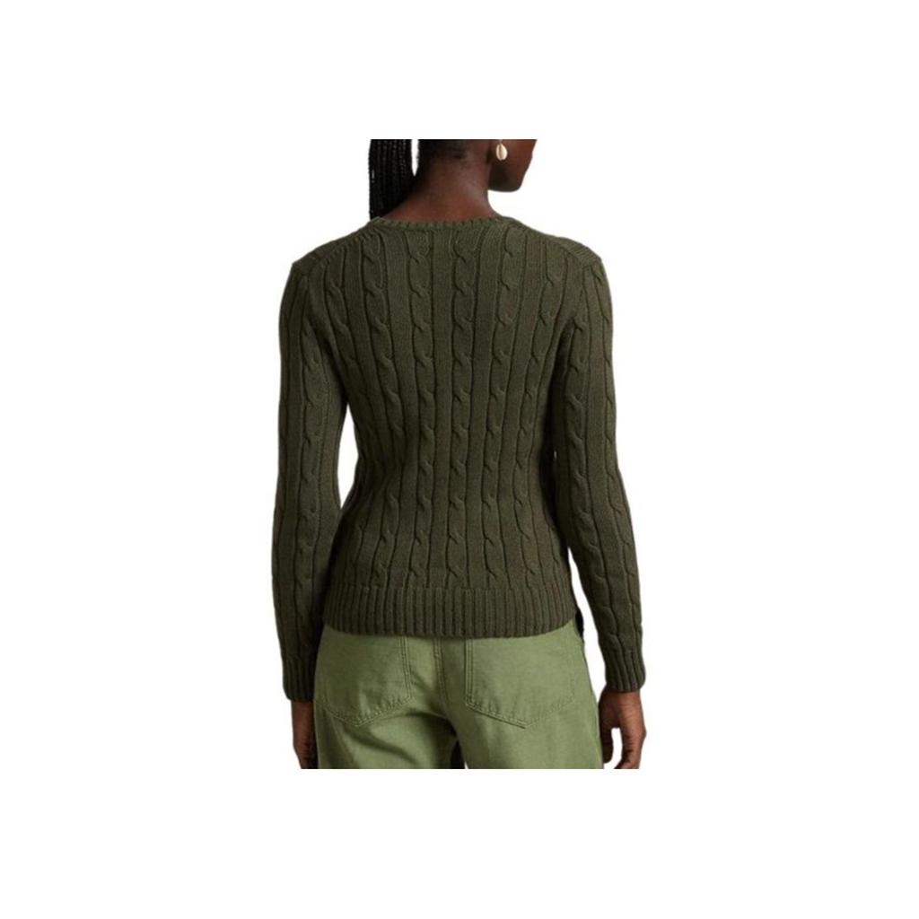 Polo Ralph Lauren Logo Embroidered Pullover Crew Neck Long Sleeve Knit Sweater Women Sweater Green 211891640-030